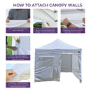 10x10 Fabric Kit Canopy Top Cover Side Wall Kit Enclosure for Pop Up Canopy