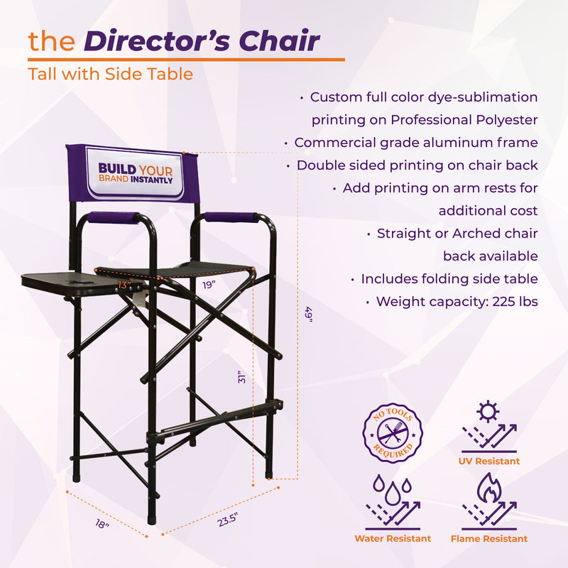 Custom Printed Director's Chair with Side Table