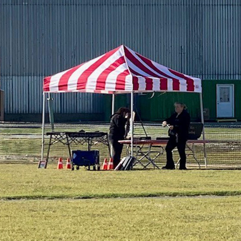 10x10 Pop up Carnival Canopy Tent Vendor Booth with Sidewall and Half Walls