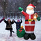 11.8 ft Christmas Inflatable Santa Claus with Green Gift Bag and Teddy Bear