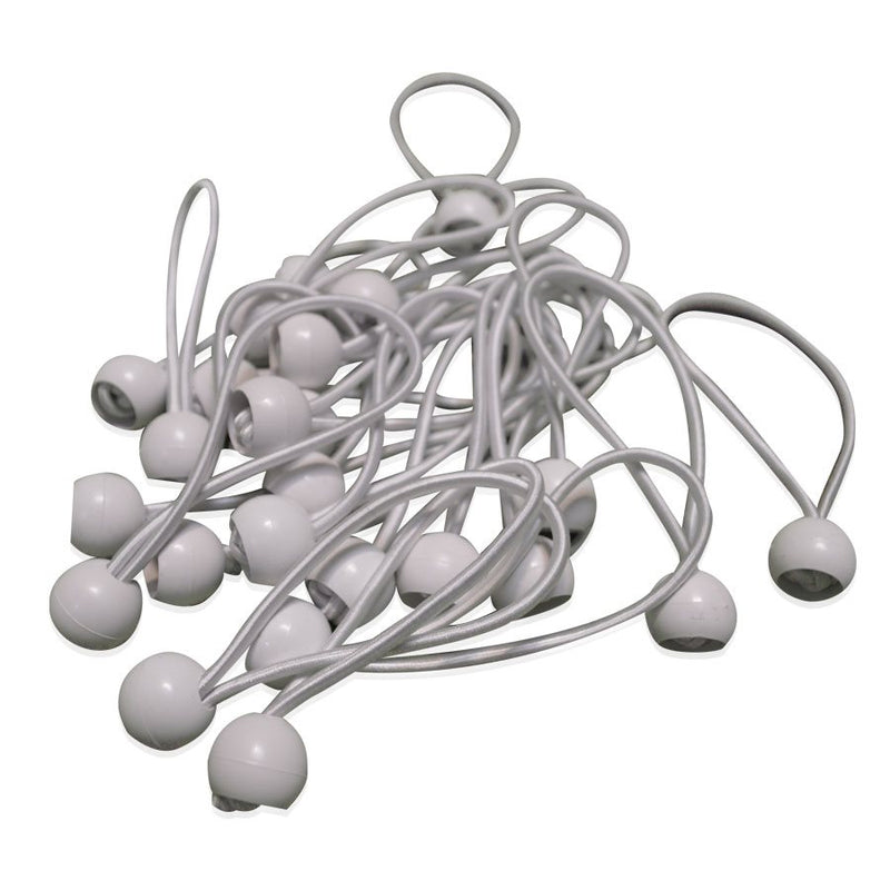 Ball Bungee Cords - 25 pc Set - White - Impact Canopies USA