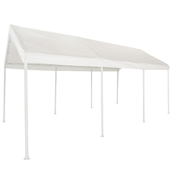 10x20 Portable Carport REPLACEMENT TOP ONLY - WHITE without Leg Skirts