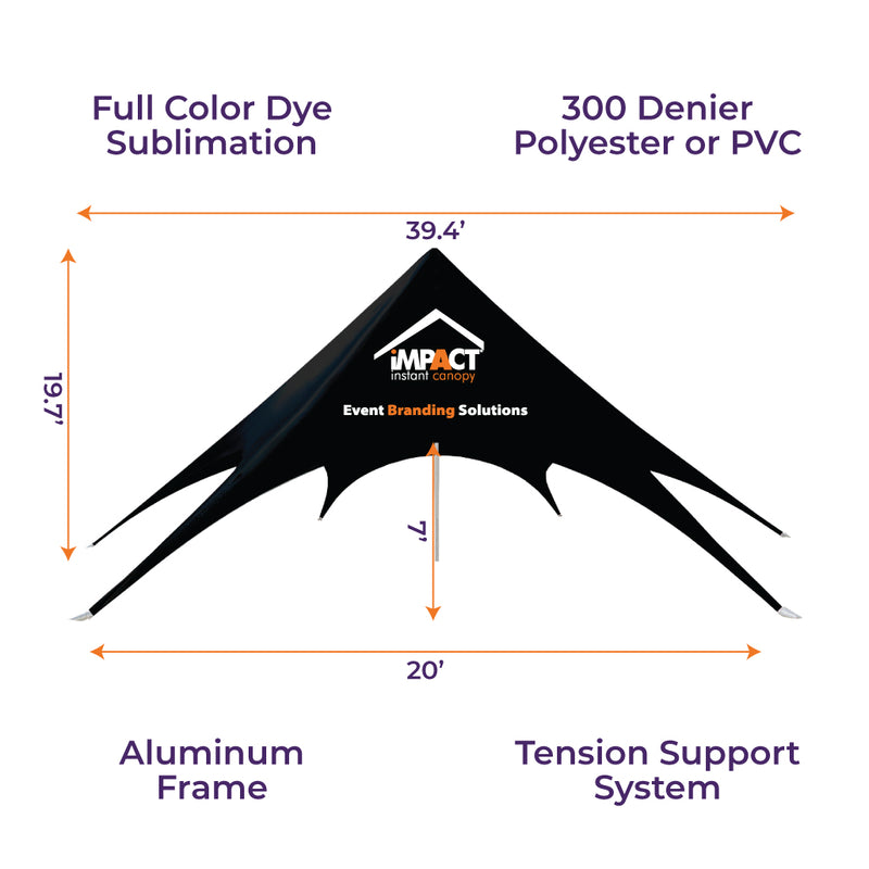 Custom Printed Aluminum Single Pole Spider Canopy