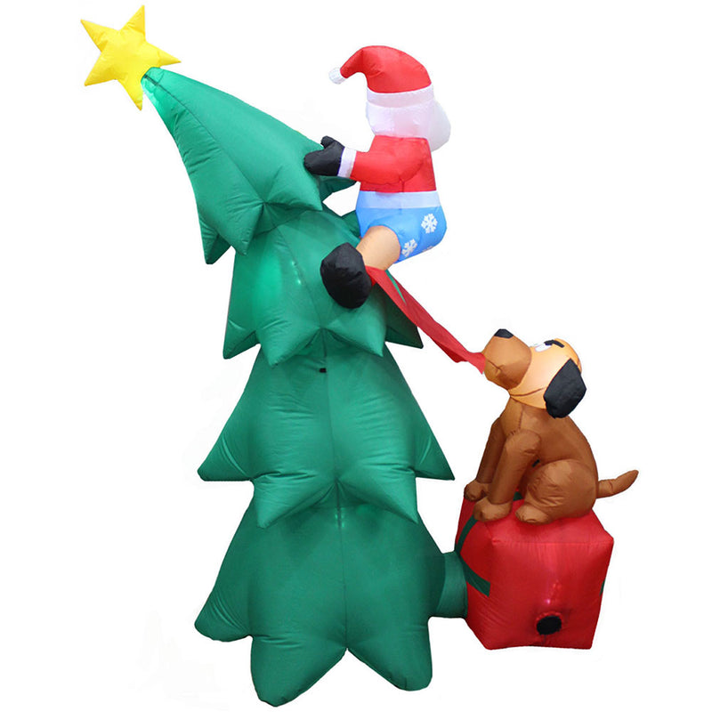 Inflatable Yard Christmas Decoration, Christmas Tree with Dog - 6' Tall - Impact Canopies USA