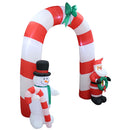 Inflatable Yard Christmas Decoration, Candy Cane Arch - 8' Tall - 7' Wide - Impact Canopies USA