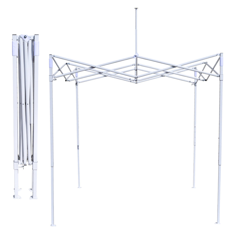 TL 6x6 Recreational Grade Steel Pop Up Canopy W/ Back Wall