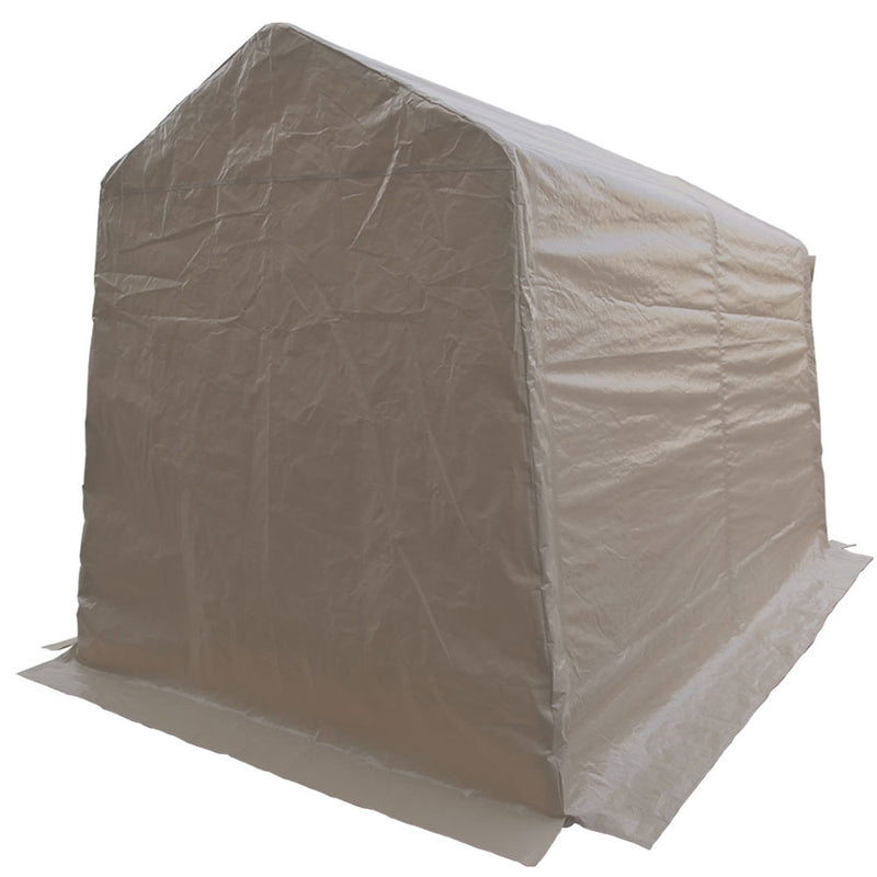 6x8 Portable Storage Shed - Motorcycle Cover - Lawnmower Shed - Tan - Impact Canopies USA