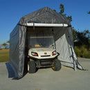 7x12 Portable Storage Shed - Motorcycle Cover - Lawnmower Shed - Gray - Impact Canopies USA