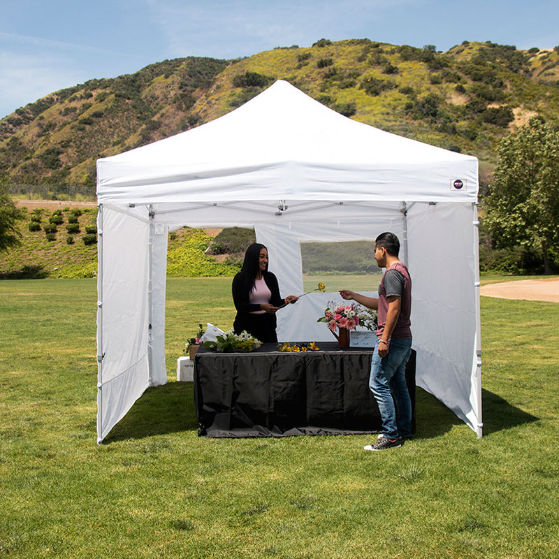 10x10 Pop up Canopy Tent Outdoor Market Canopy with Sidewalls / Weight Bags - Impact Canopies USA