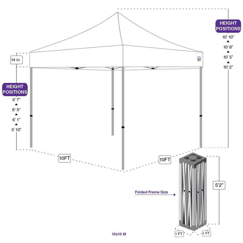 10X10 M Pop up Canopy Tent Replacement Aluminum Frame - Commercial Grade - Impact Canopies USA