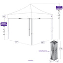 10x10 Recreational Grade Aluminum Pop up Canopy Tent with Sidewalls - ULA