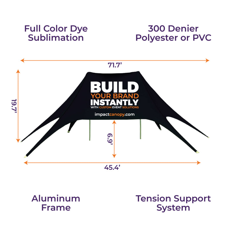 Custom Printed Aluminum Double Pole Spider Canopy