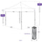 10x10 Commercial Grade Pop up Canopy Tent with Weight Bags - Evento