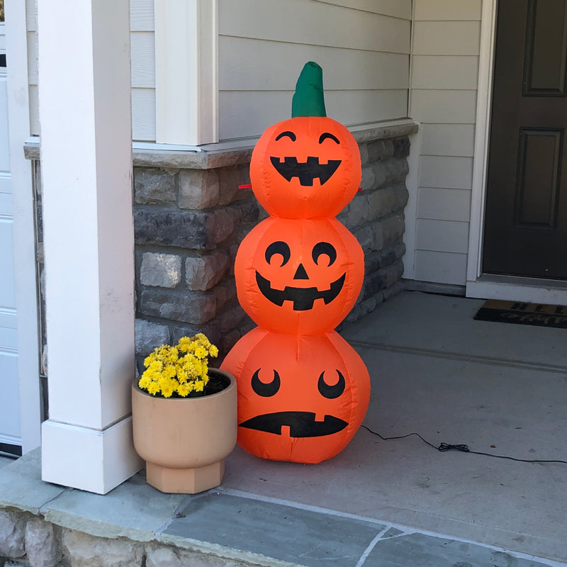 HALLOWEEN - Yard Inflatable 4' Pumpkin Stack