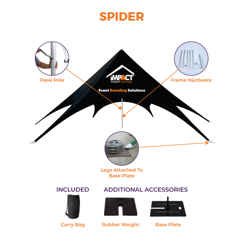 Custom Printed Aluminum Double Pole Spider Canopy