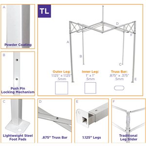 10x10 TL Pop Up Canopy Tent Recreational Grade - Impact Canopies USA