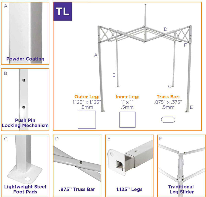 TL Instant Canopy Steel Frame