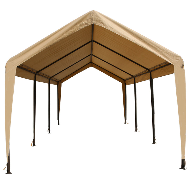 10x20 Portable Carport REPLACEMENT TOP ONLY - TAN with Leg Skirts